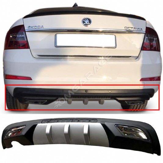Skoda Octavia Difüzör Difizör Gri + Kare Egzoz Görünüm C Tip