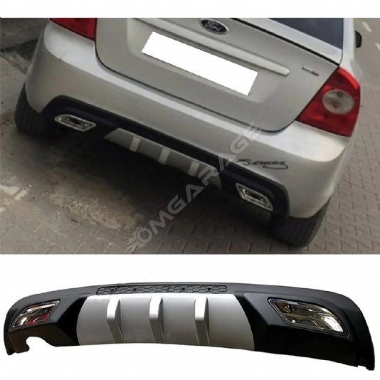 Ford Focus 2 Difüzör Difizör Gri + Kare Egzoz Görünüm C Tip 2004 - 2010