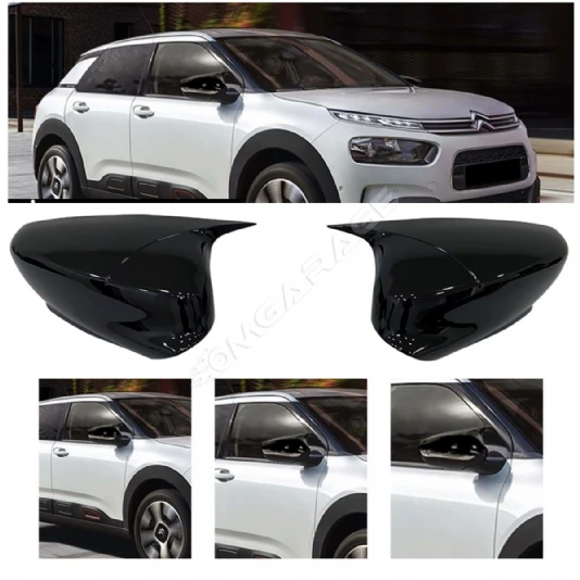 Citroen Cactus Batman Yarasa Ayna Kapağı Parlak Siyah ABS 2017 2018 2019 2020 2021