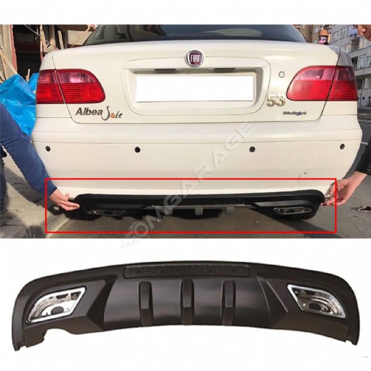 Fiat Albea Difüzör Difizör Siyah + Kare Egzoz Görünüm C Tip