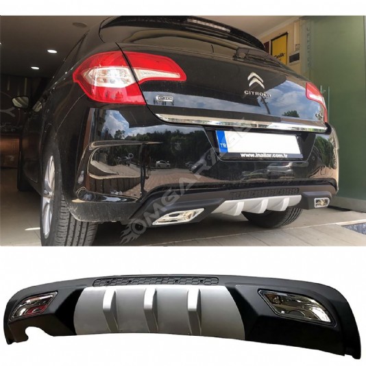 Citroen C4 Difüzör Difizör Gri + Kare Egzoz Görünüm C Tip 2011 - 2016