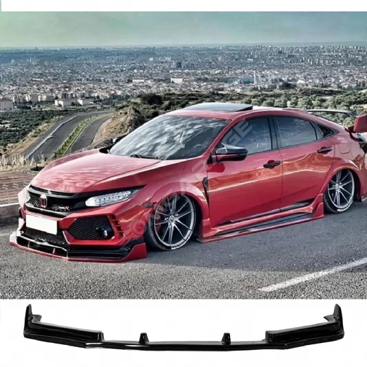 Honda Civic Fc5 Ön Lip Custom Parlak Siyah Plastik Ön Ek Karlık