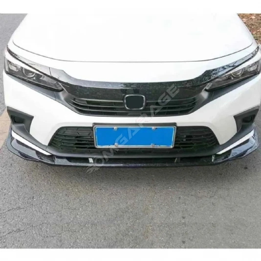 Honda Civic FE 3 Parça Ön Lip Plastik Parlak Siyah karlık-ön-ek-bodykit 2022 ve üzeri