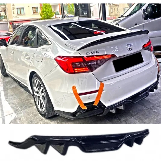 Honda Civic FE Difüzör Difizör Plastik Parlak Siyah 2022 2023 2024 2025 Arka-bodykit-ek-karlık