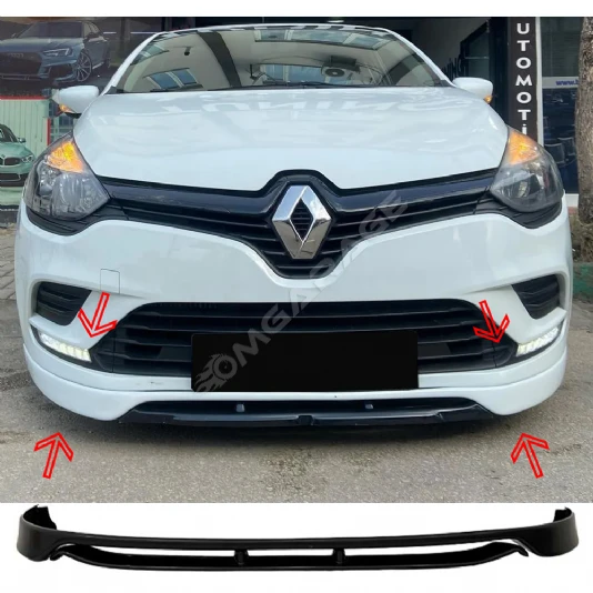 Renault Clio 4 2 Parça Ön Ek Plastik Siyah karlık-ön-ek-bodykit 2016 2018 2019 Makyajlı Kasa