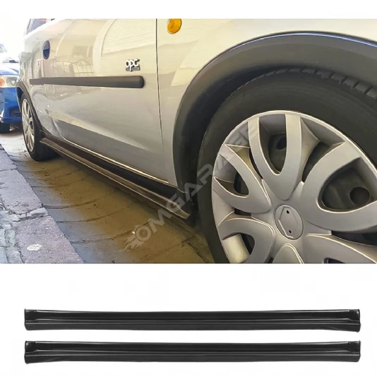 Opel Corsa C Yan Marşpiyel Seti Mat Siyah Plastik 2 Adet 2000 2001 2002 2003 2004 2005 2006