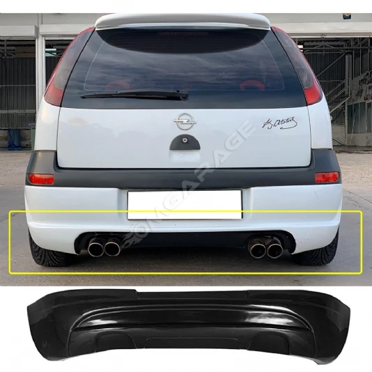 Opel Corsa C Arka Ek Plastik Siyah Difüzör 2000 2001 2002 2003 Arka-bodykit-ek-karlık