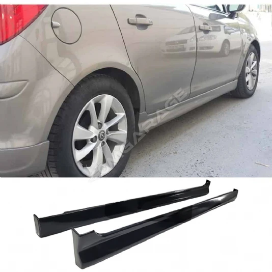 Opel Corsa D OPC Yan Marşpiyel Seti Mat Siyah Plastik 2 Adet 2006 - 2014