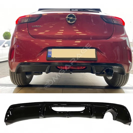 Opel Corsa F Difüzör Difizör Plastik Parlak Siyah 2019+ Arka-bodykit-ek-karlık
