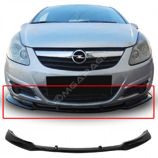 Opel Corsa D Ön Lip Plastik Parlak Siyah karlık-ön-ek-bodykit 2006-2014