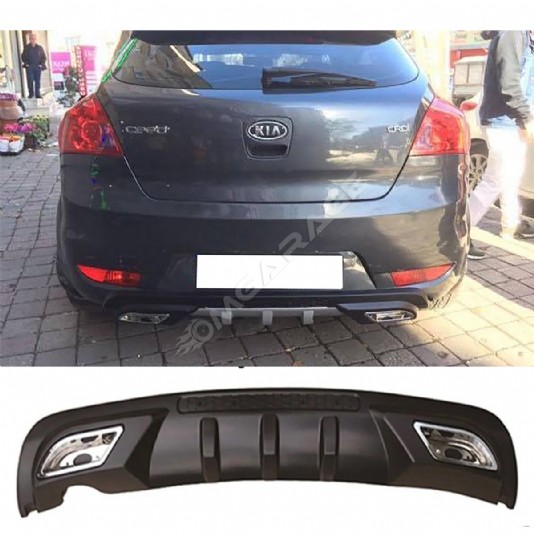 Kia Ceed Difüzör Difizör Siyah + Kare Egzoz Görünüm C Tip 2008 - 2012