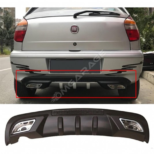 Fiat Palio Difüzör Difizör Siyah + Kare Egzoz Görünüm C Tip