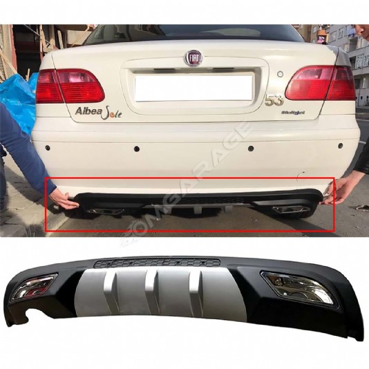 Fiat Albea Difüzör Difizör Gri + Kare Egzoz Görünüm C Tip