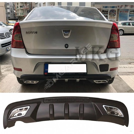 Dacia Logan Sedan Difüzör Difizör Siyah + Kare Egzoz Görünüm C Tip