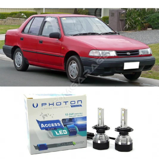Hyundai Excel Led Xenon Uzun + Kısa Far Ampulü H4 Access Yeni Seri Beyaz