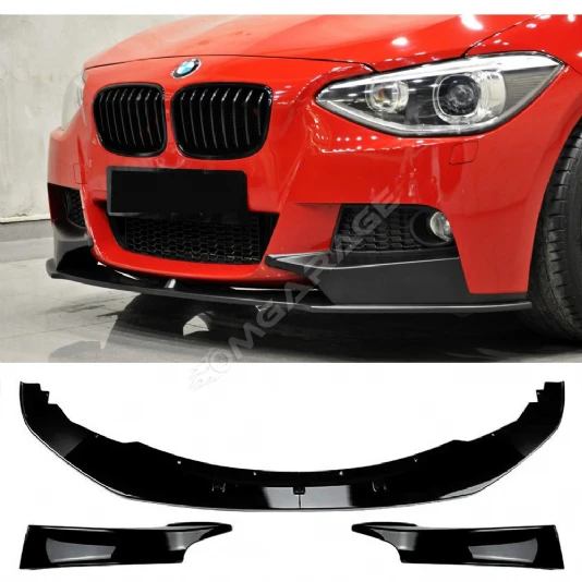 Bmw F20 M Technic Flaplı Ön Lip Plastik Parlak Siyah karlık-ön-ek-bodykit 2011 2012 2013 2014
