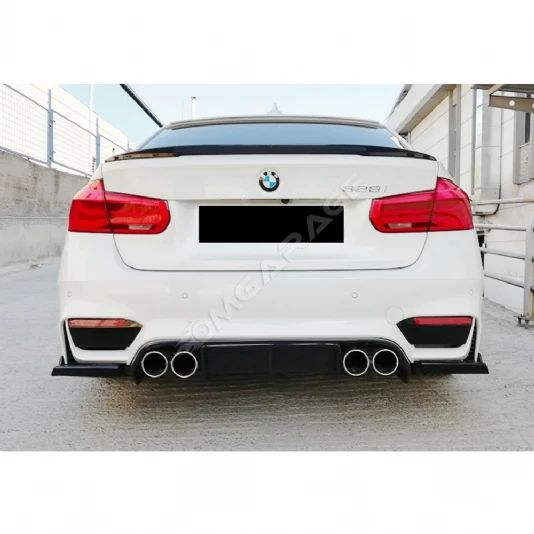 Bmw F30 M3 Difüzör + Difüzör Kulakları Parlak Siyah 2012-2018 Arka-bodykit-ek-karlık