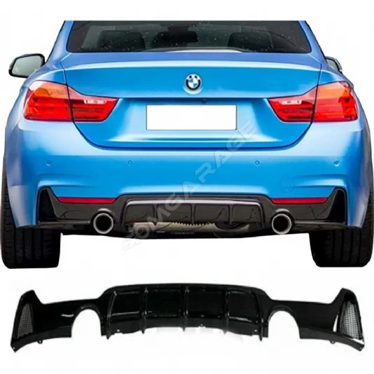 Bmw F36 Difüzör Difizör Plastik Parlak Siyah Sağ Sol Tek Çıkışlı 2013-2020 4 Serisi Arka-difizör-bodykit-ek