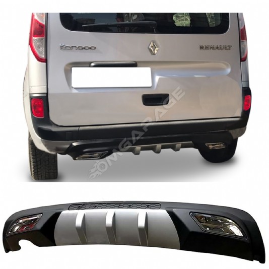 Renault Kangoo Difüzör Difizör Gri + Kare Egzoz Görünüm C Tip
