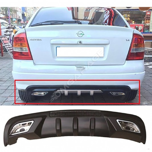 Opel Astra G Difüzör Difizör Siyah + Kare Egzoz Görünüm C Tip 1998 - 2004