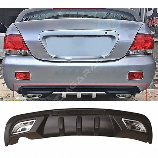 Mitsubishi Lancer Difüzör Difizör Siyah + Kare Egzoz Görünüm C Tip