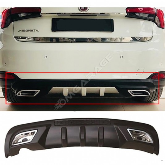 Fiat Egea HB Difüzör Difizör Siyah + Kare Egzoz Görünüm C Tip