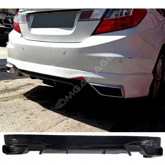 Honda Civic Fb7 Egzoz Görünümlü Arka Ek Plastik Siyah Difüzör 2012-2015 Arka-difizör-bodykit-ek