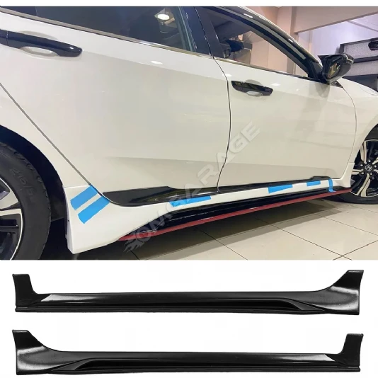 Honda Civic FC5 Mugen Yan Marşpiyel Seti Mat Siyah Plastik 2 Adet 2016 2017 2018 2019 2020 2021