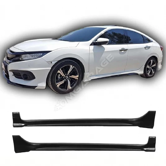 Honda Civic Fc5 Turbo Yan Marşpiyel Seti Mat Siyah Plastik 2 Adet 2016 2017 2018 2019 2020 2021