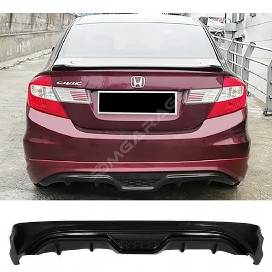 Honda Civic FD6 Custom Arka Ek Plastik Siyah Difüzör Çıkışsız 2006-2011 Arka-difizör-bodykit-ek