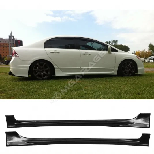 Honda Civic FD6 Mugen Yan Marşpiyel Seti Mat Siyah Plastik 2 Adet 2006 2007 2008 2009 2010 2011
