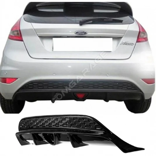 Ford Fiesta Mk6 Çakarlı Difüzör Difizör Plastik Parlak Siyah 2008-2017 Arka-bodykit-ek-karlık