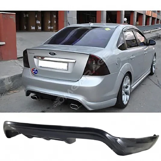Ford Focus 2.5 Sedan Arka Ek Plastik Siyah Difüzör 2008 2009 2010 2011 Arka-difizör-bodykit-ek
