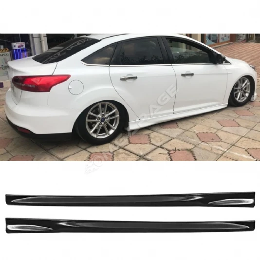 Ford Focus 3 Sedan Yan Marşpiyel Seti Mat Siyah Plastik 2 Adet 2012-2018