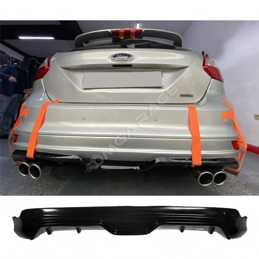 Ford Focus 3 HB Arka Ek Plastik Siyah Difüzör 2011 2012 2013 2014 Arka-bodykit-ek-karlık