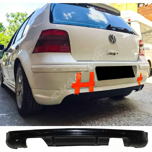 Vw Golf 4 Arka Ek Plastik Siyah Difüzör 1997-2003 Arka-bodykit-ek-karlık