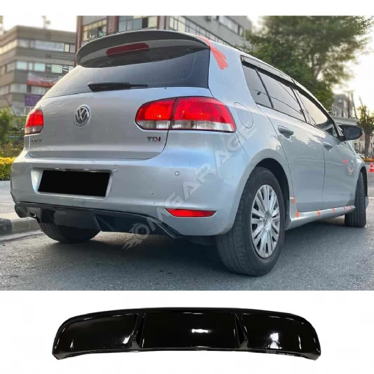 Vw Golf 6 GTI Difüzör Difizör Plastik Parlak Siyah Çıkışsız 2008 2009 2010 2011 2012 Arka-difizör-bodykit-ek