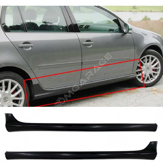 Vw Golf 6 GTI Yan Marşpiyel Seti Mat Siyah Plastik 2 Adet 2009 2010 2011 2012