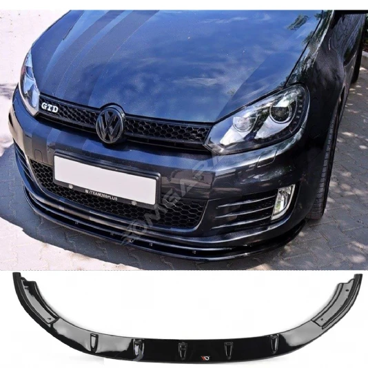 Vw Golf 6 Gti Ön Lip Plastik Parlak Siyah karlık-ön-ek-bodykit 2009 2010 2011 2012