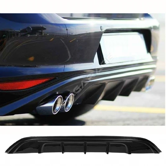 Vw Golf 7 Style Difüzör Difizör Plastik Parlak Siyah 2012 2013 2014 2015 2016 2017 Arka-difizör-bodykit-ek