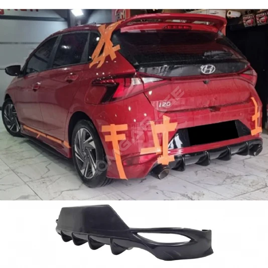 Hyundai i20 Arka Ek Plastik Siyah Difüzör 2019+ Arka-bodykit-ek-karlık
