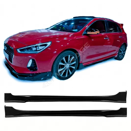 Hyundai i30 Custom Yan Marşpiyel Seti Mat Siyah Plastik 2 Adet 2017 2018 2019 2020 2021