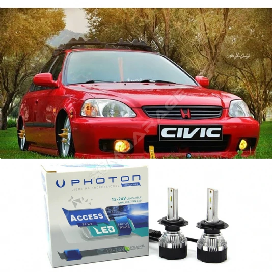 Honda Civic İes Led Xenon Uzun Kısa Far Ampulü H4 Access Yeni Seri Beyaz 1996-2004
