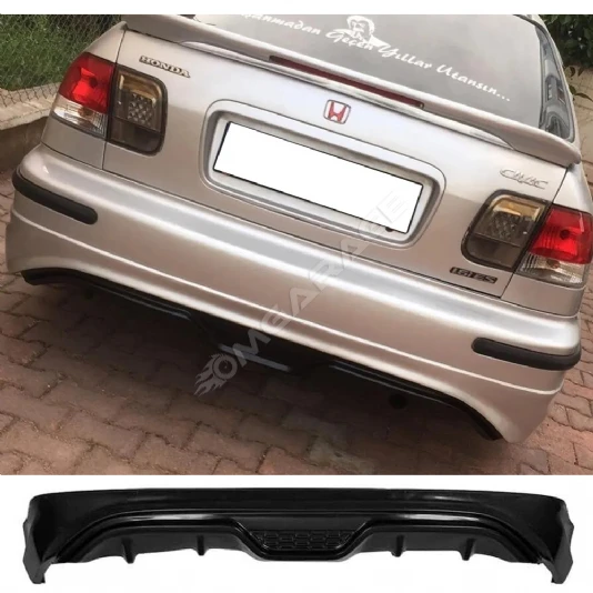 Honda Civic İes Custom Arka Ek Plastik Siyah Difüzör 1999 2000 2001 Arka-bodykit-ek-karlık