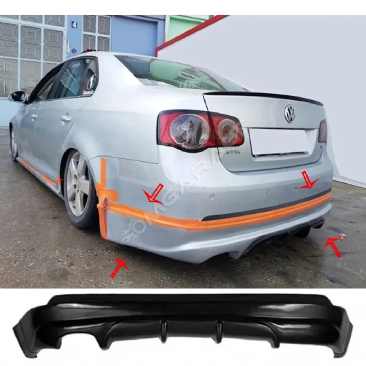 Vw Jetta Mk5 Arka Ek 2005 2006 2007 2008 2009 2010 Mat Siyah Arka-bodykit-ek-karlık