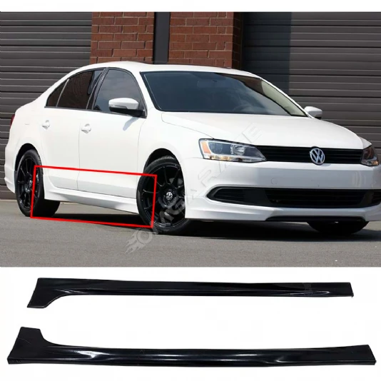 Vw Jetta Mk6 R Line Yan Marşpiyel Seti Mat Siyah Plastik 2 Adet 2010-2018