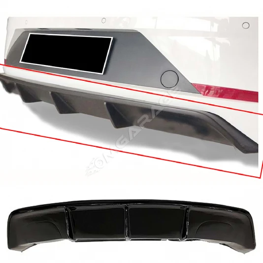 Seat Leon Mk3.5 Custom Difüzör Parlak Siyah Çıkışsız 2017-2020 Arka-bodykit-ek-karlık