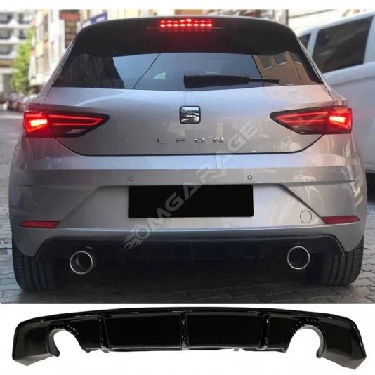 Seat Leon Mk3.5 Custom Difüzör Parlak Siyah Sağ Sol Tek 2017-2020 Arka-bodykit-ek-karlık