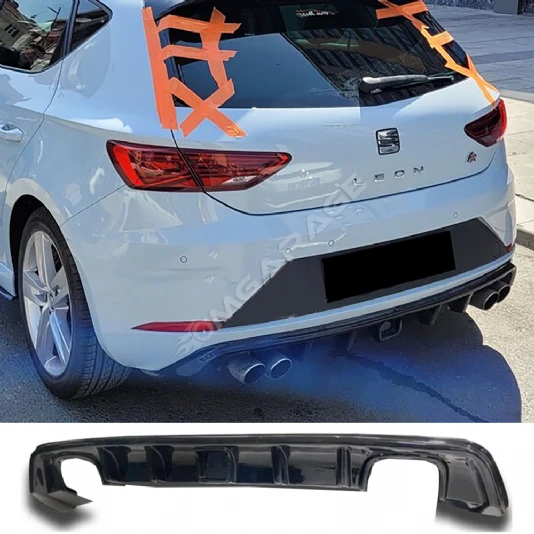 Seat Leon Mk3 Fr Çakarlı Difüzör Difizör Plastik Parlak Siyah Sağ Sol Çift 2012-2016 Arka-difizör-bodykit-ek