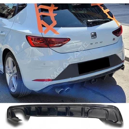 Seat Leon Mk3 Fr Çakarlı Difüzör Difizör Plastik Parlak Siyah Sol Çift 2012-2016 Arka-difizör-bodykit-ek